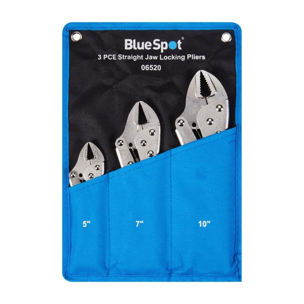 BlueSpot 3pc Locking Mole Grip Vice Plier Set Adjustable Pliers 5" 7" 10" 06520