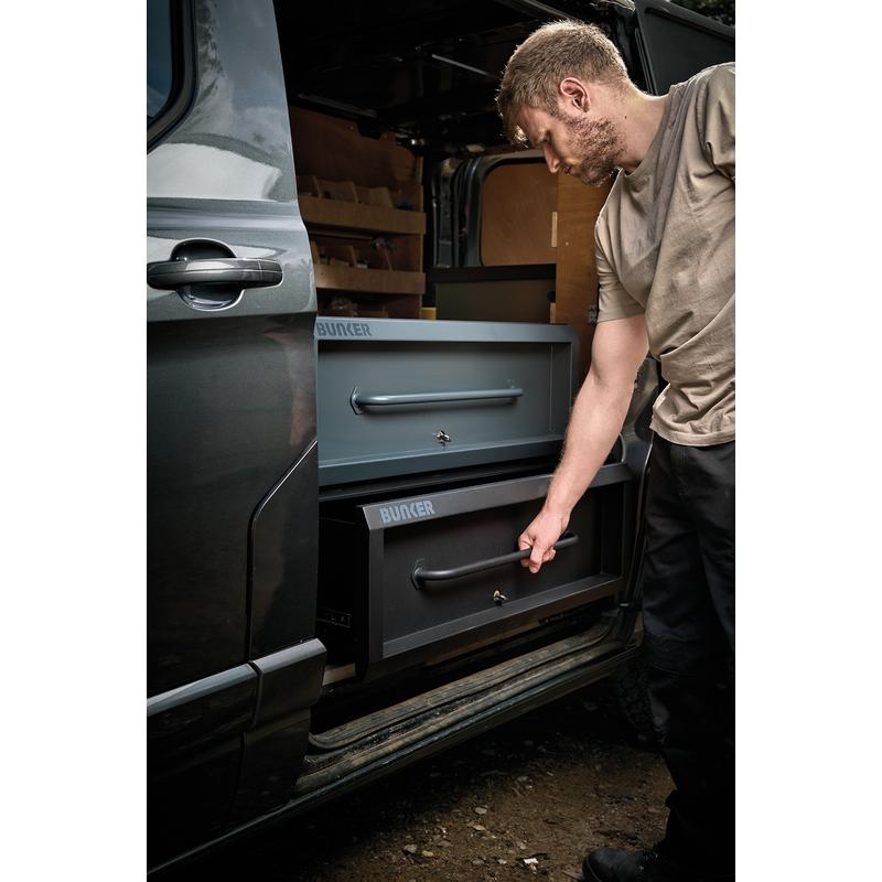 Bunker K1 Van Storage Stacking Drawer Box 905mm x 473mm x 312mm Grey 07134