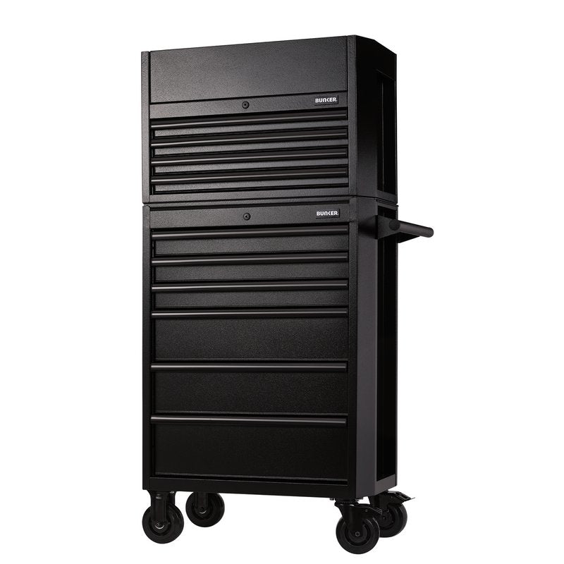 BUNKER® 10 Drawer Combined Roller Cabinet and Tool Chest, 26", Black 24247