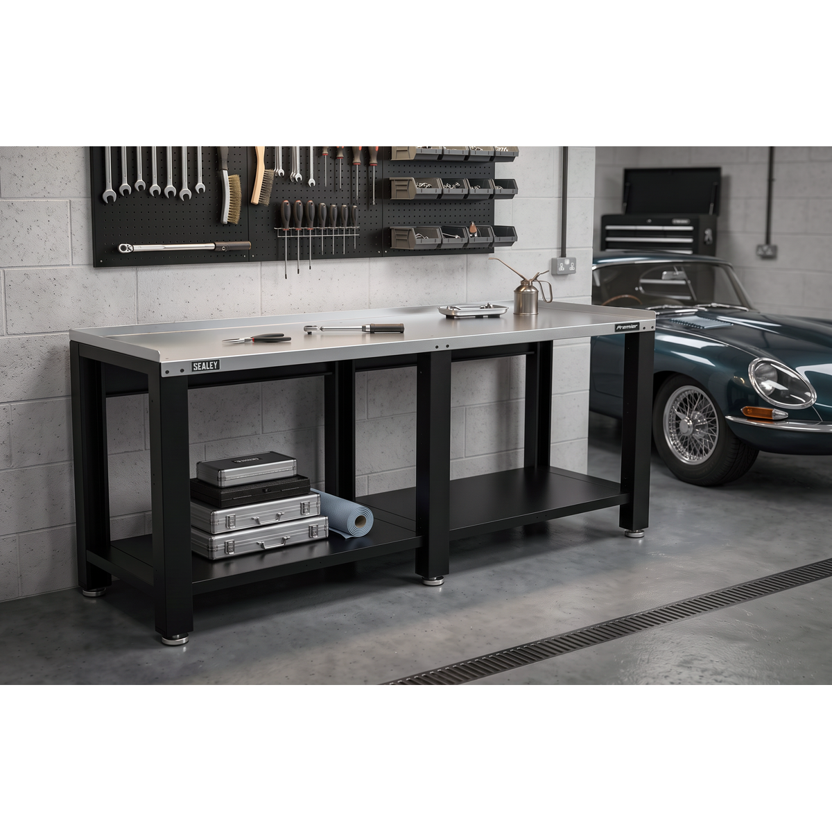 Sealey Premier Storage Heavy-Duty Workbench with Galvanized Steel Worktop 2m AP4020GS