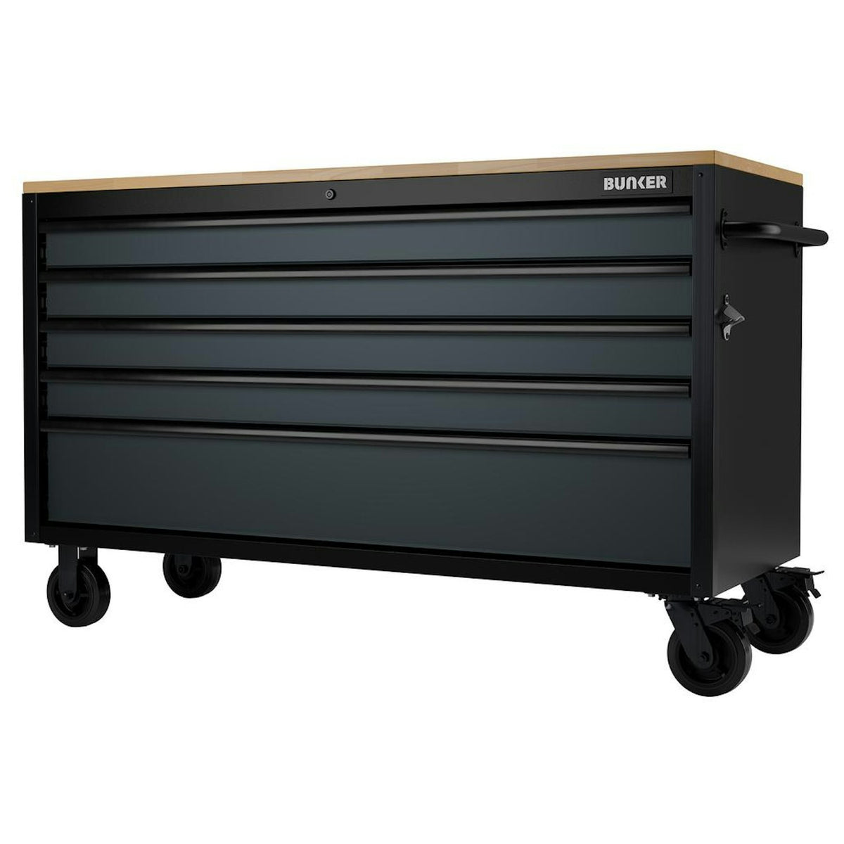 BUNKER 5 Drawer Workbench Roller Tool Cabinet, 61in, Grey 27353 - image 1