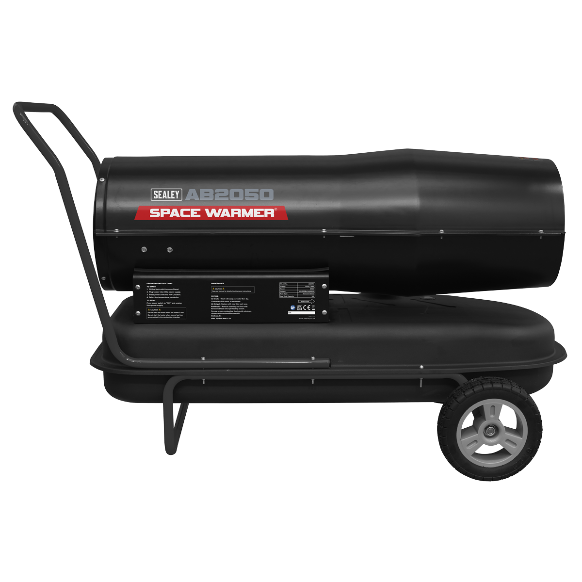 Sealey Space Warmer® Kerosene/Diesel Heater with Wheels 205,000Btu/hr AB2050