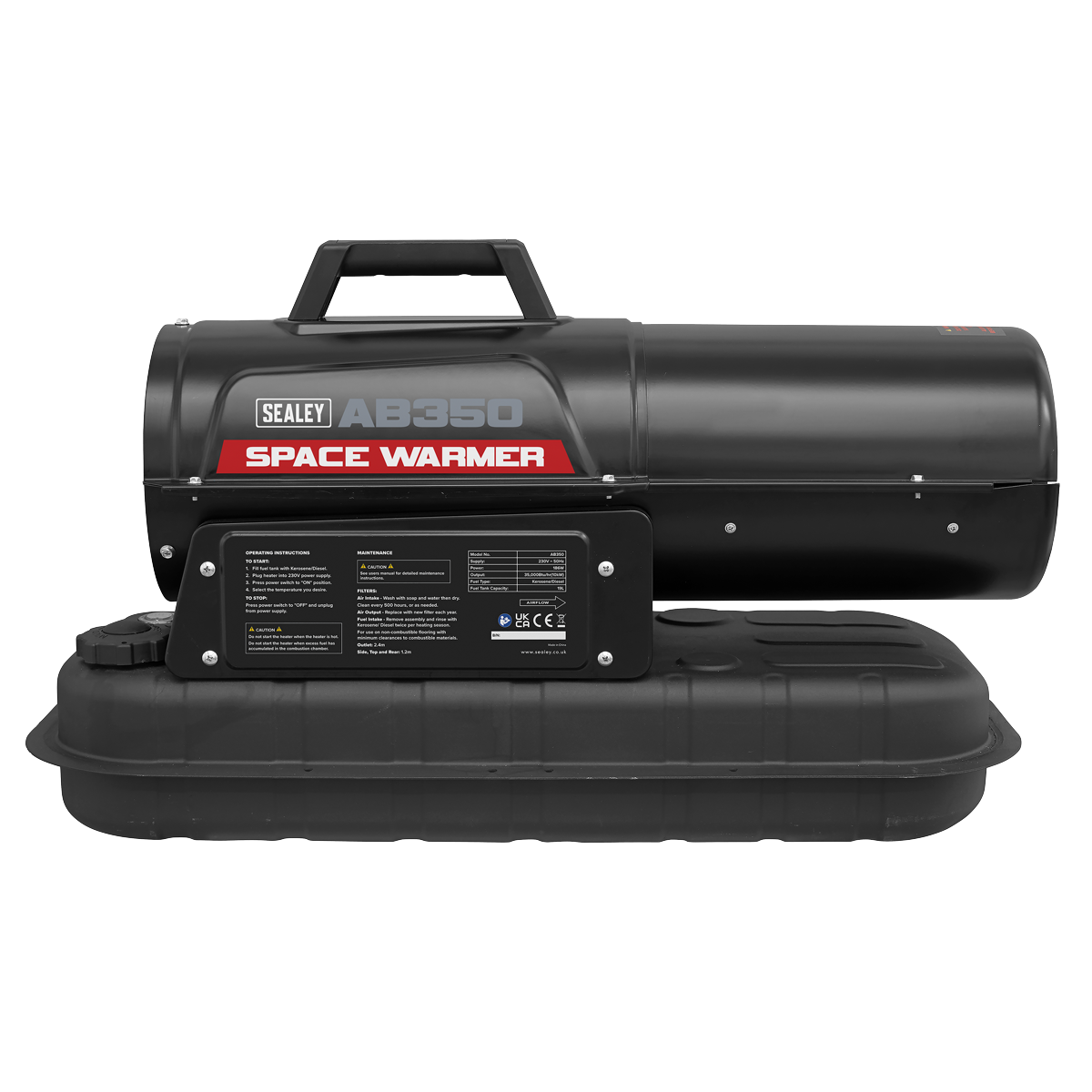 Sealey Space Warmer® Kerosene/Diesel Heater without Wheels 35,000Btu/hr AB350