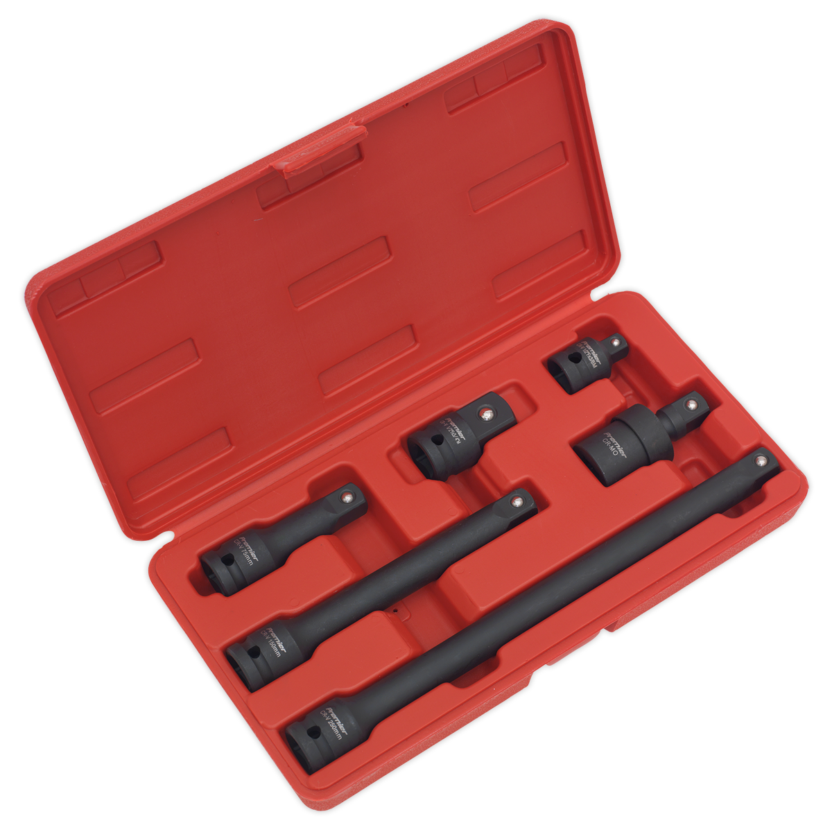 Sealey Premier Impact Adaptor & Extension Bar Set 1/2"Sq Drive 6pc AK5514