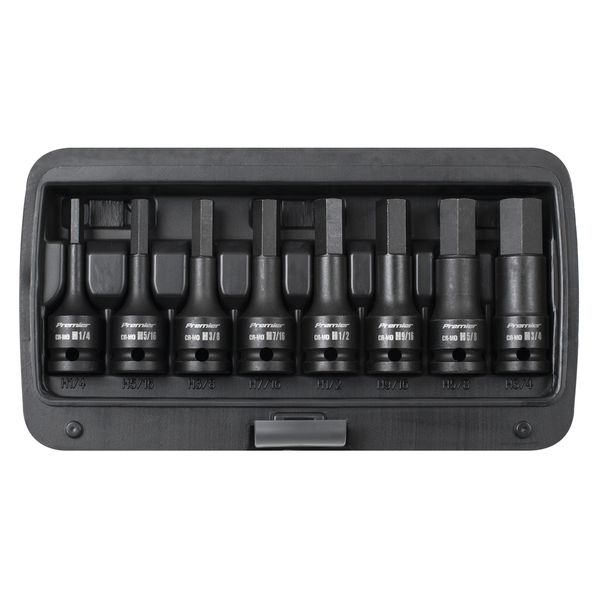Sealey Premier Imperial Hex Impact Socket Bit Set 1/2"Sq Drive 8pc AK5600