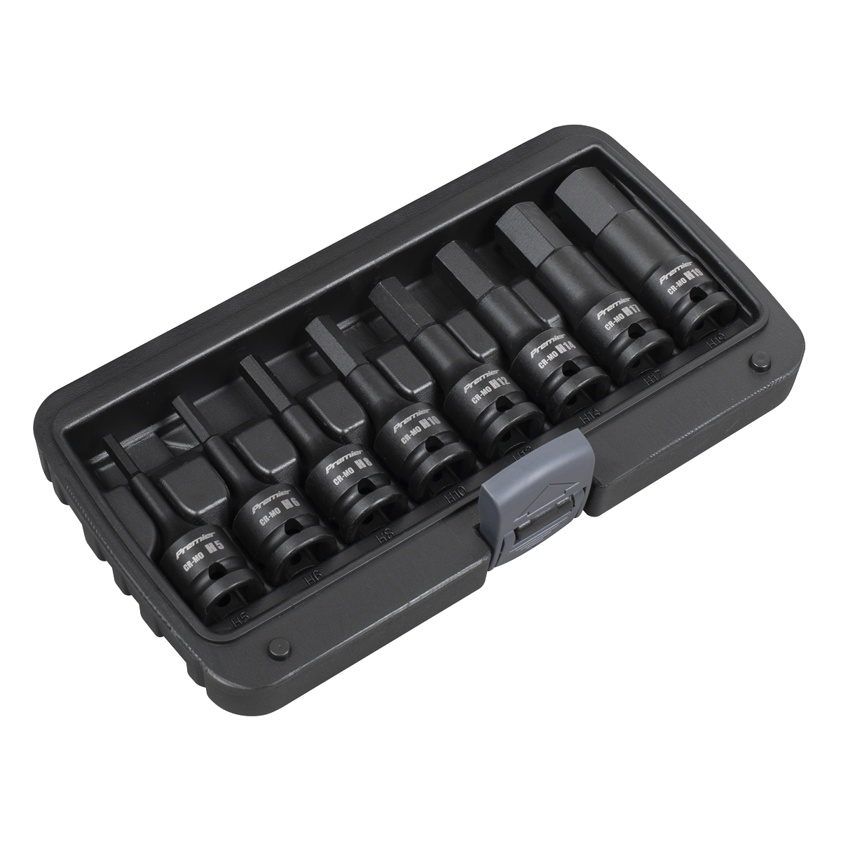 Sealey Premier Hex Impact Socket Bit Set 1/2"Sq Drive 8pc AK5601