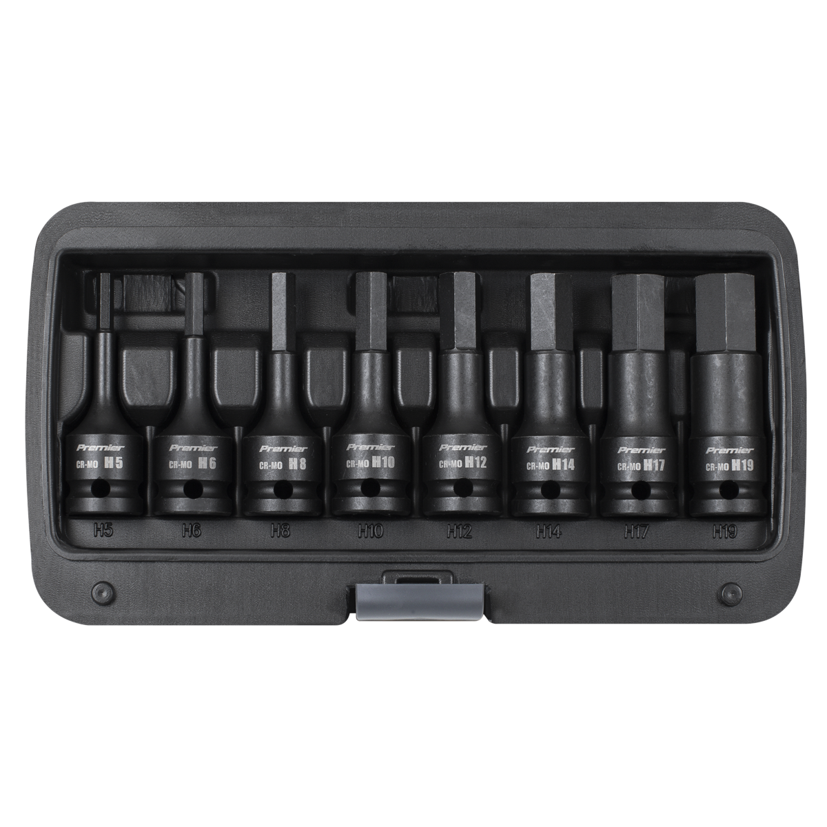 Sealey Premier Hex Impact Socket Bit Set 1/2"Sq Drive 8pc AK5601
