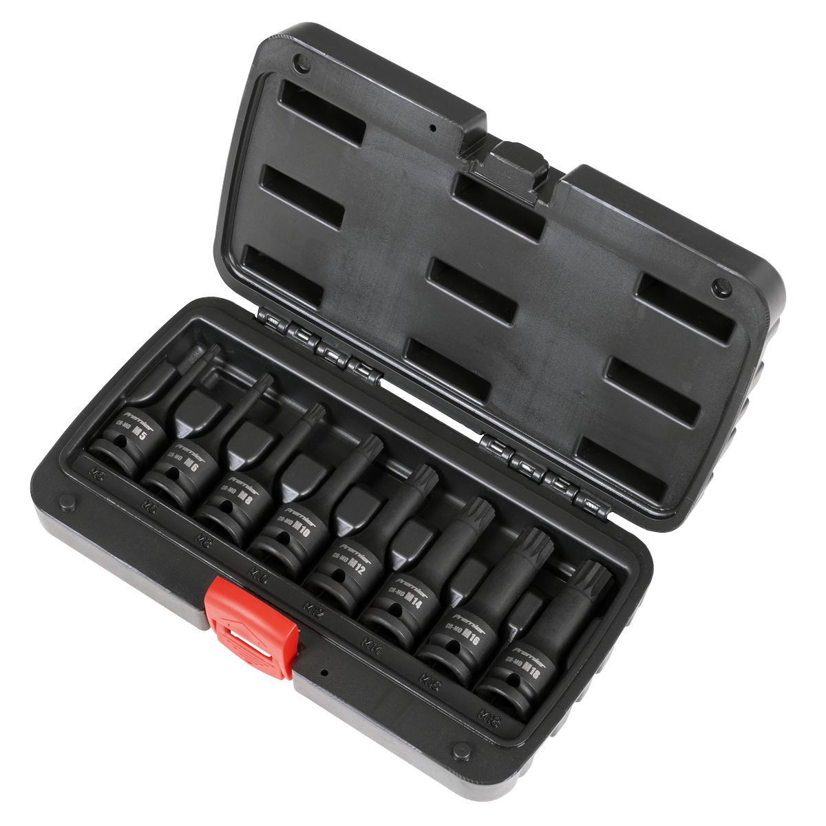 Sealey Premier Spline Impact Socket Bit Set 1/2"Sq Drive 8pc AK5604