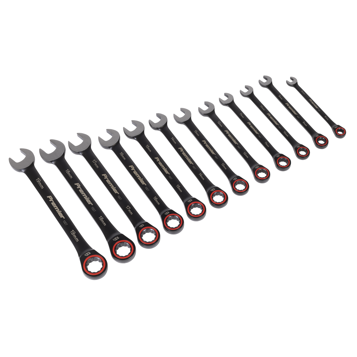 Sealey Premier Black Combination Ratchet Spanner Set 12pc AK63940B