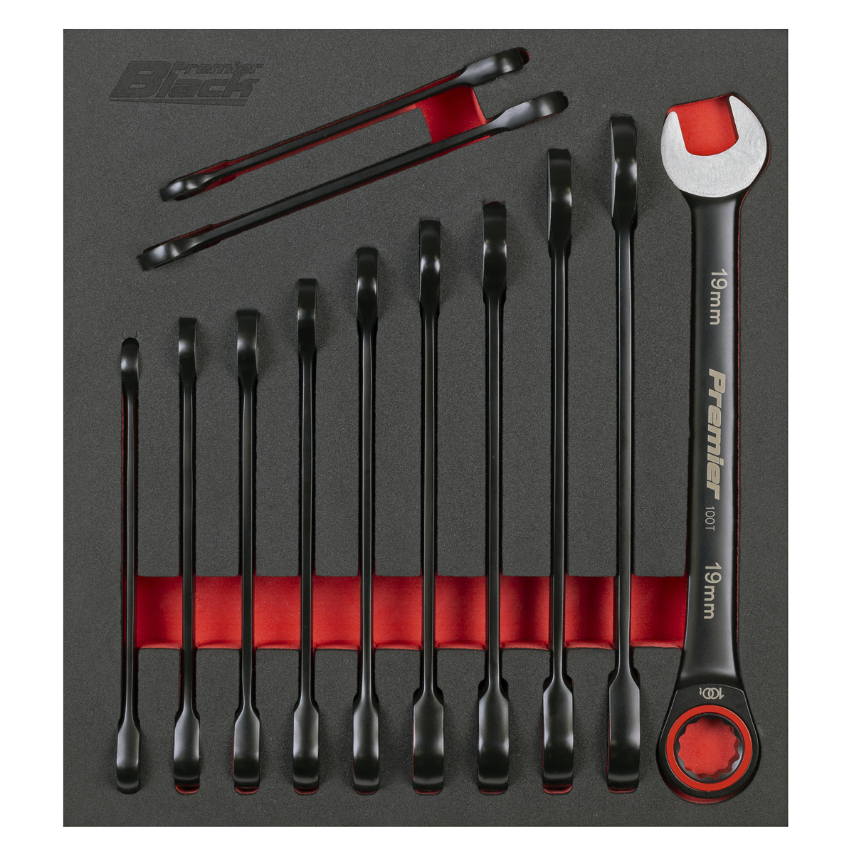 Sealey Premier Black Combination Ratchet Spanner Set 12pc AK63940B