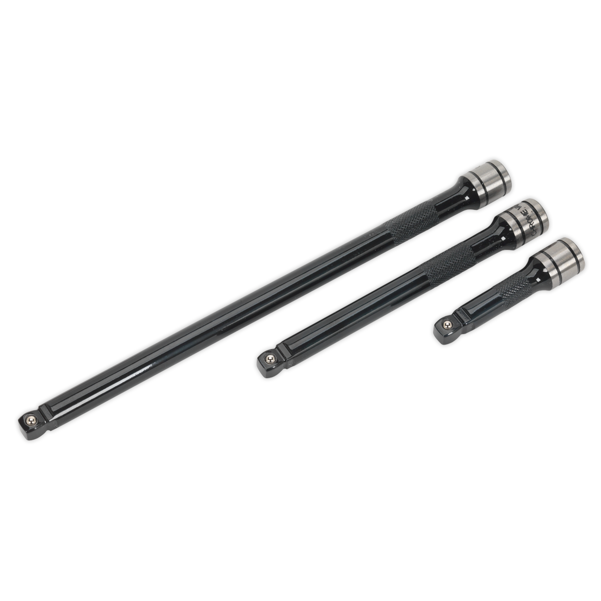 Sealey Premier Black Wobble/Rigid Extension Bar Set 3/8"Sq Drive 3pc AK7691