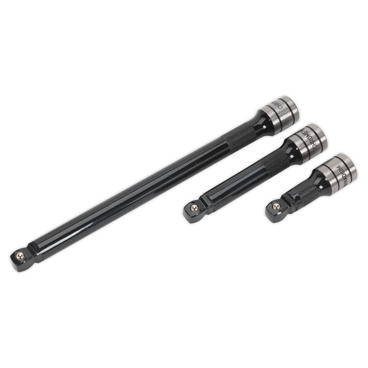 Sealey Premier Black Wobble/Rigid Extension Bar Set 1/2"Sq Drive 3pc AK7692