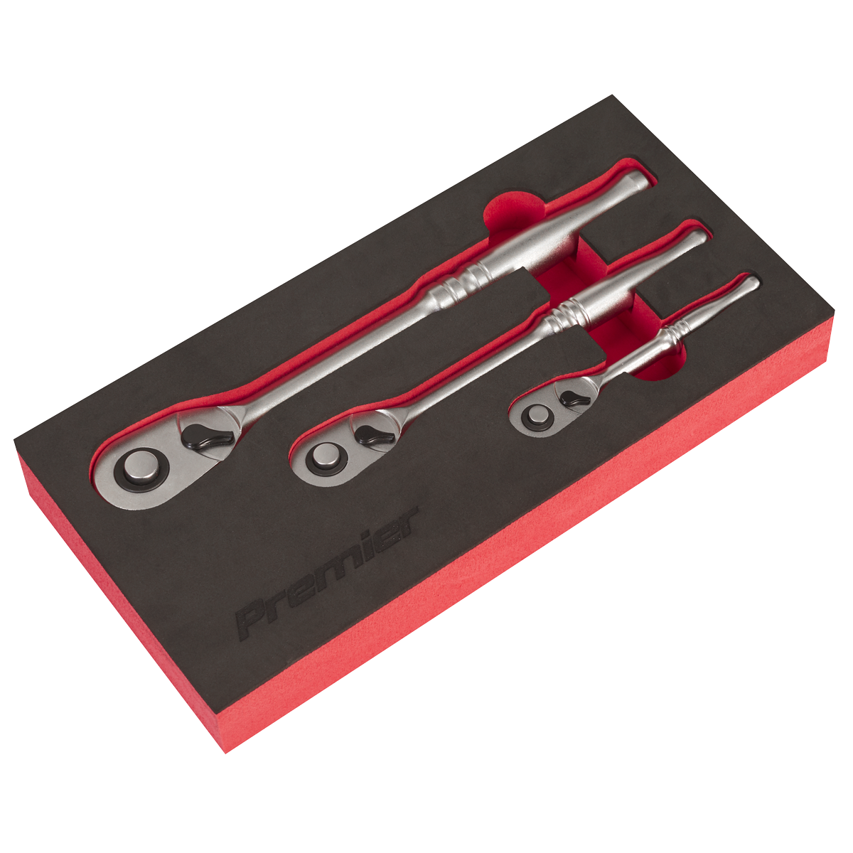 Sealey Premier Platinum Pear-Head Ratchet Wrench Set with Flip Reverse 3pc AK7933