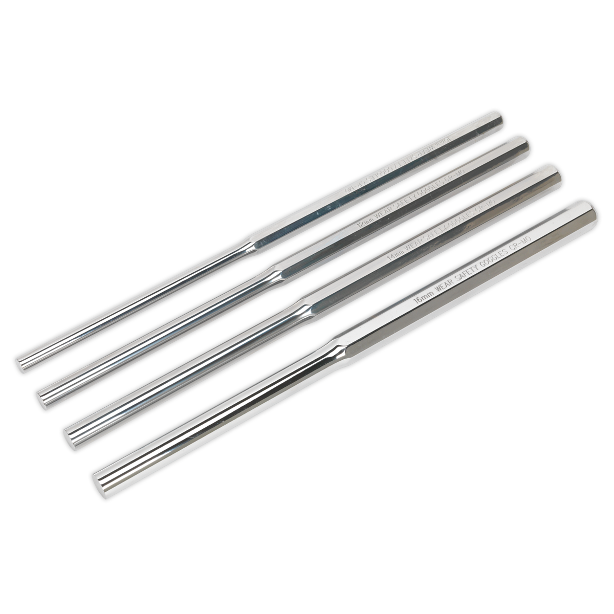 Sealey Premier Extra-Long Parallel Pin Punch Set 4pc AK9147