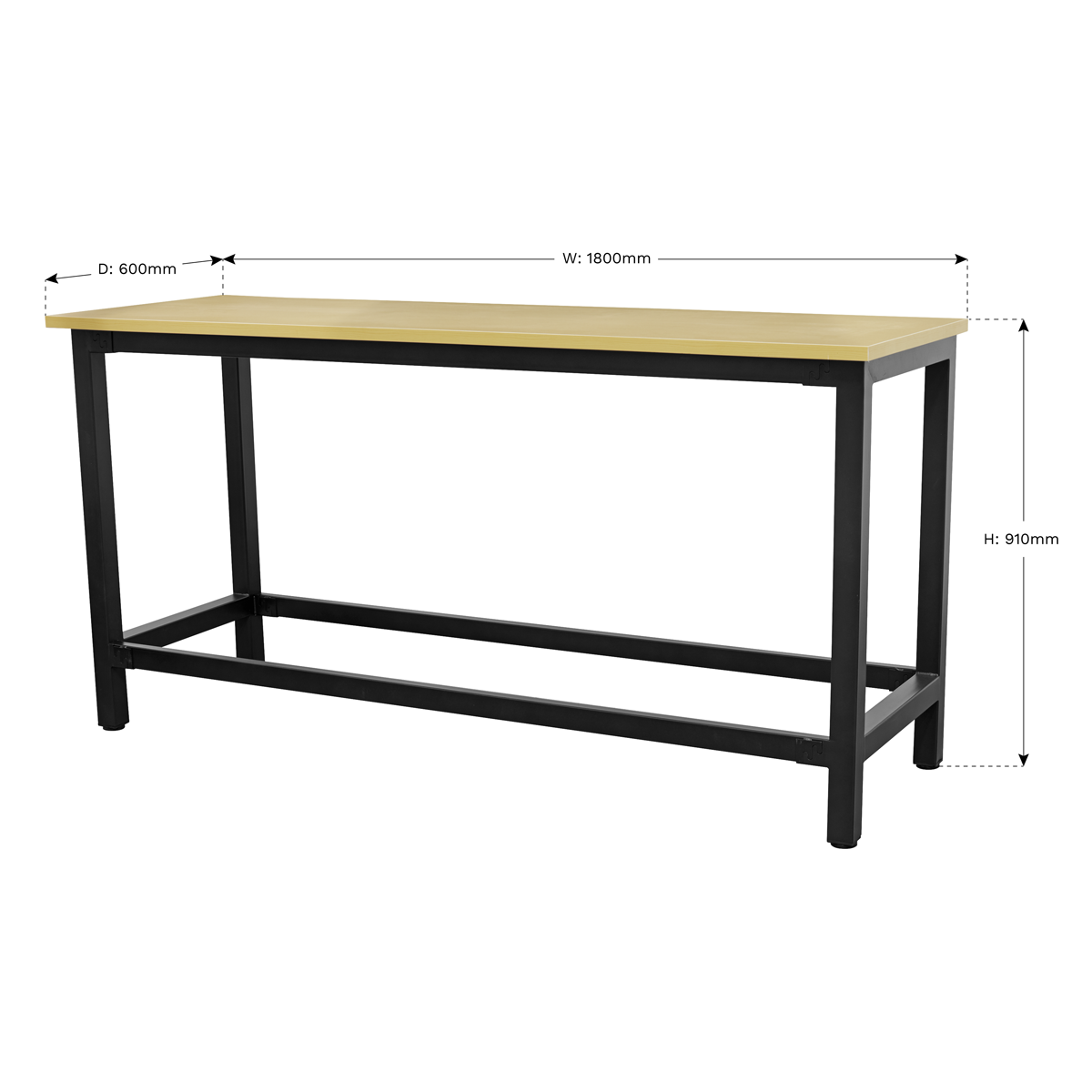 Sealey Heavy-Duty Steel Workbench with 25mm MDF Top 1.8m AP0618