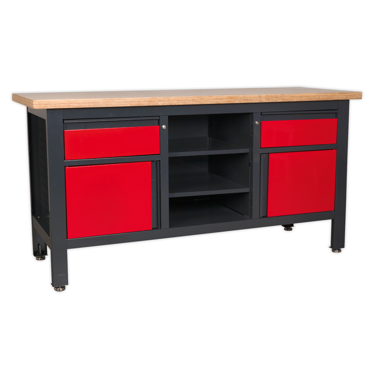 Sealey Workbench with 2 Drawers, 2 Cupboards & Open Storage AP1905A