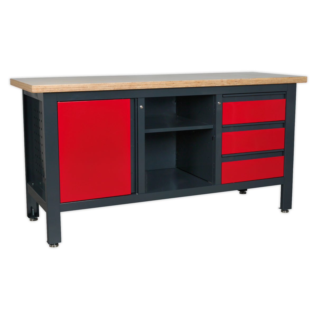 Sealey Workbench with 3 Drawers, 1 Cupboard & Open Storage AP1905B