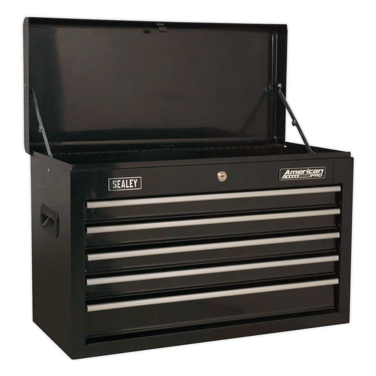 Sealey American PRO® Topchest, Mid-Box Tool Chest & Rollcab Stack 14 Drawer - Black AP22BSTACK