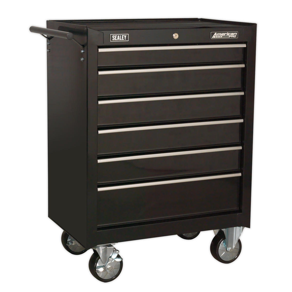 Sealey American PRO® Topchest, Mid-Box Tool Chest & Rollcab Stack 14 Drawer - Black AP22BSTACK