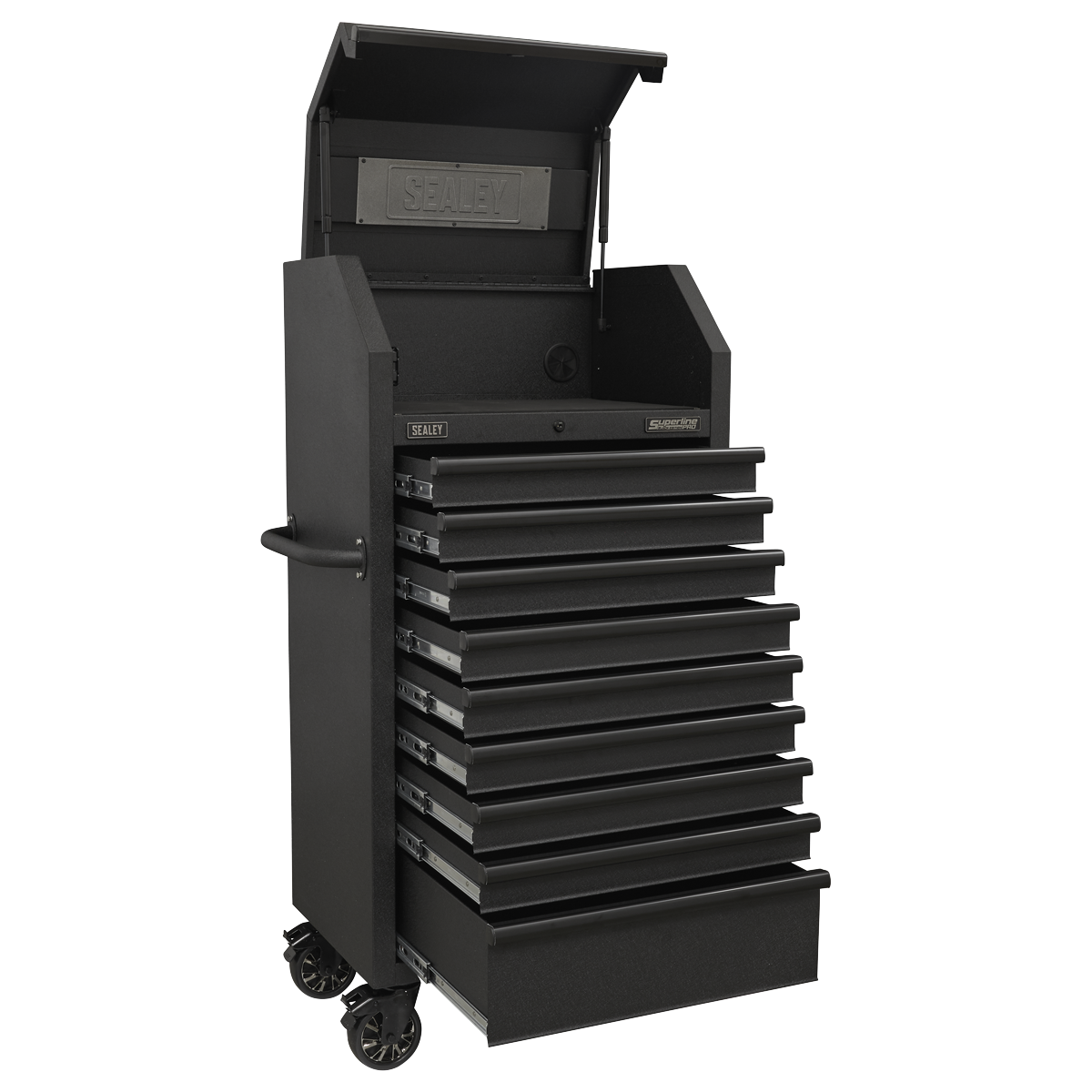 Sealey Superline PRO® Black Edition Tower Cabinet with 9 Soft Close Drawers & Power Bar 690mm AP2709BE