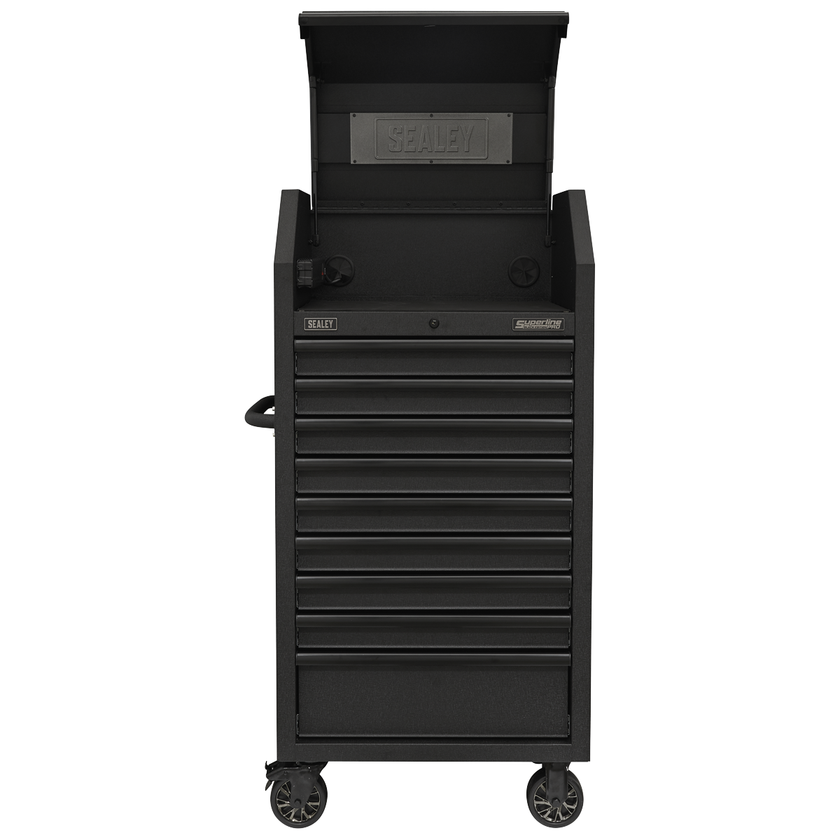 Sealey Superline PRO® Black Edition Tower Cabinet with 9 Soft Close Drawers & Power Bar 690mm AP2709BE