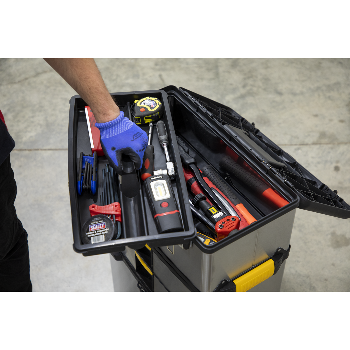 Sealey Mobile Stainless Steel/Composite Toolbox with 3 Compartments AP855