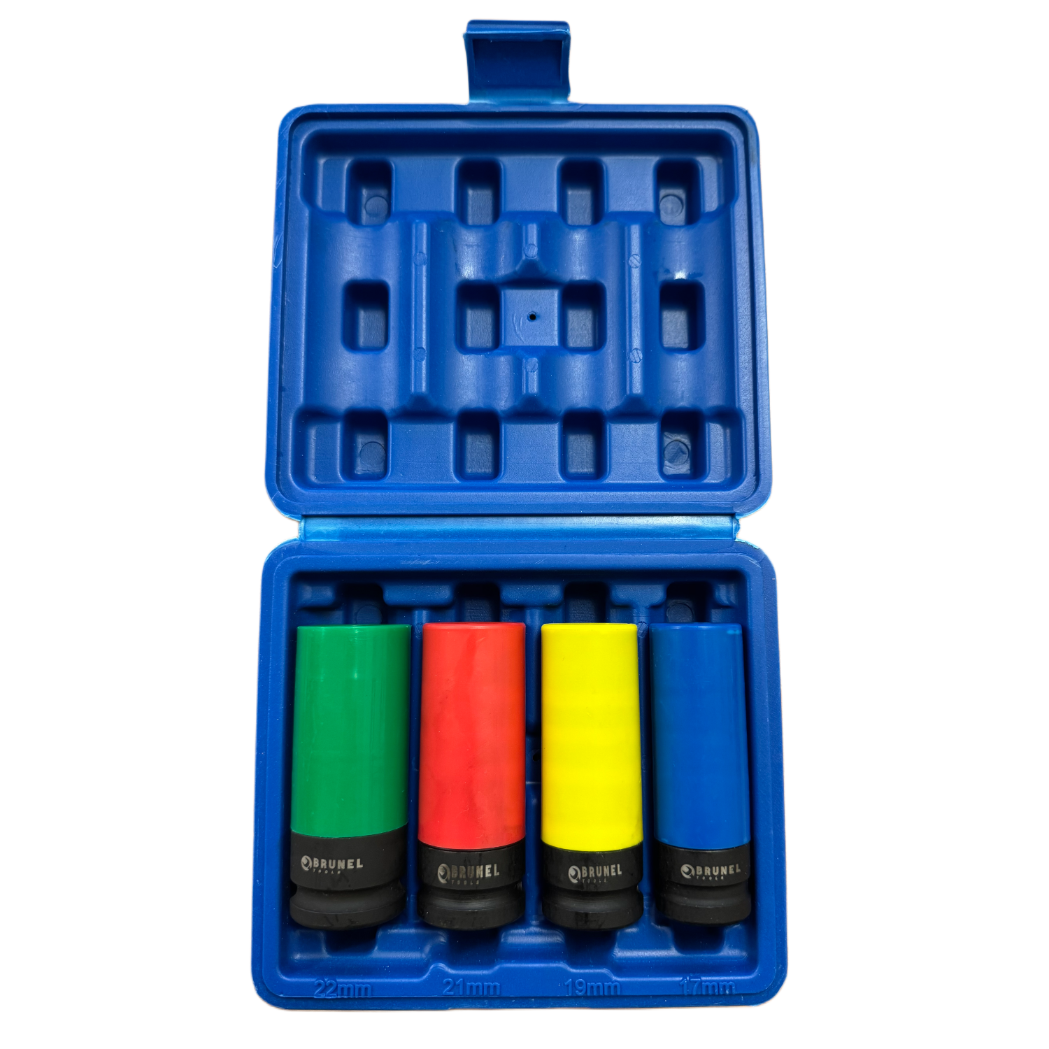 BRUNEL Tools 4pc 1/2" Dr Deep Impact Sockets For Alloy Wheels 17, 19, 21, 22mm BR3002