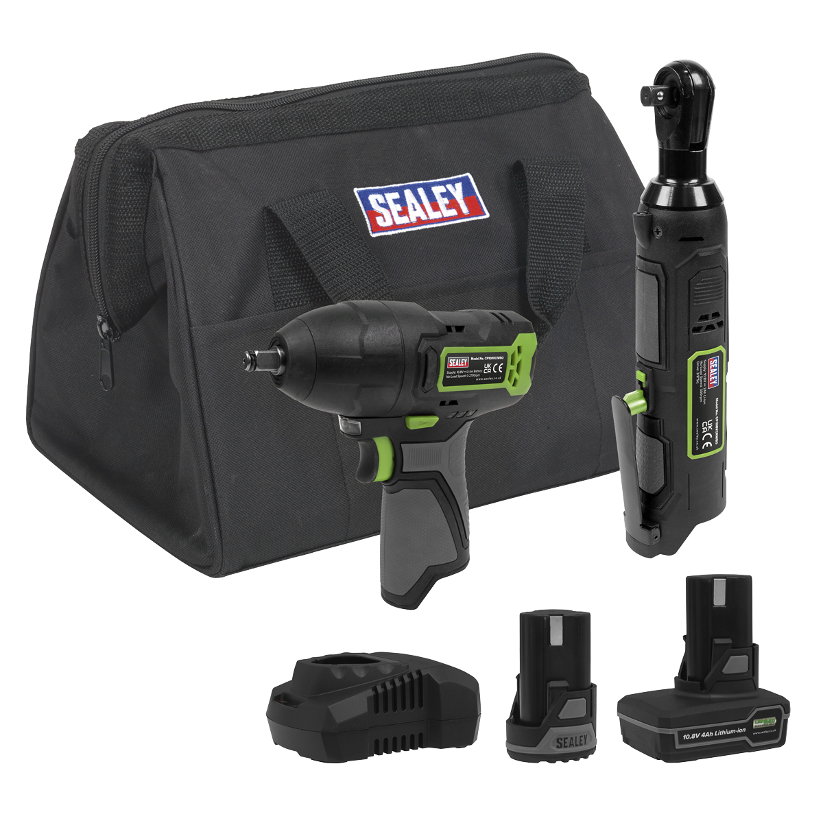 Sealey 2 x SV10.8 Series Cordless Power Tool Kit 10.8V - 2 Batteries CP108VCOMBO6