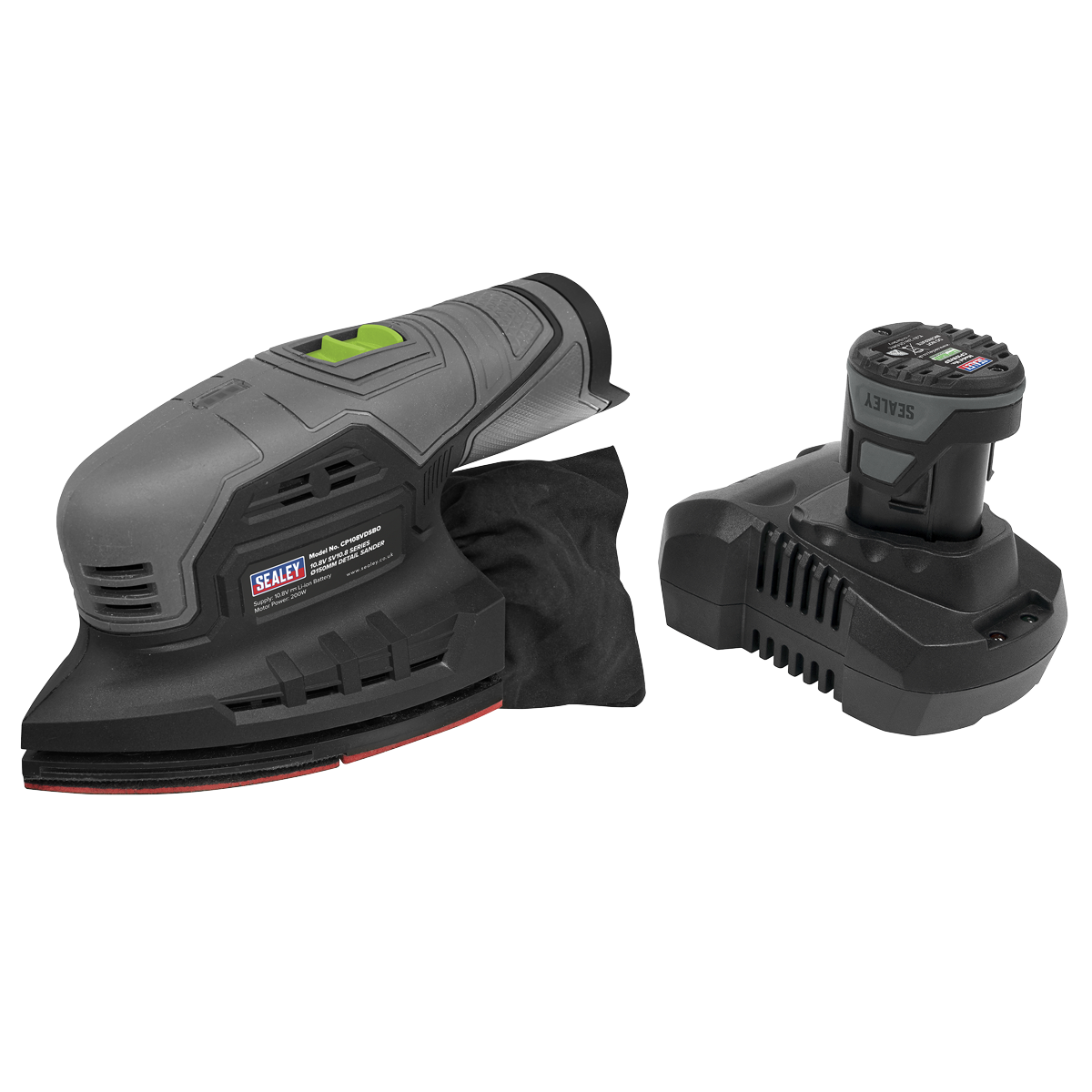 Sealey SV10.8 Series 150mm Cordless Detail Sander Kit 10.8V 2Ah CP108VDS