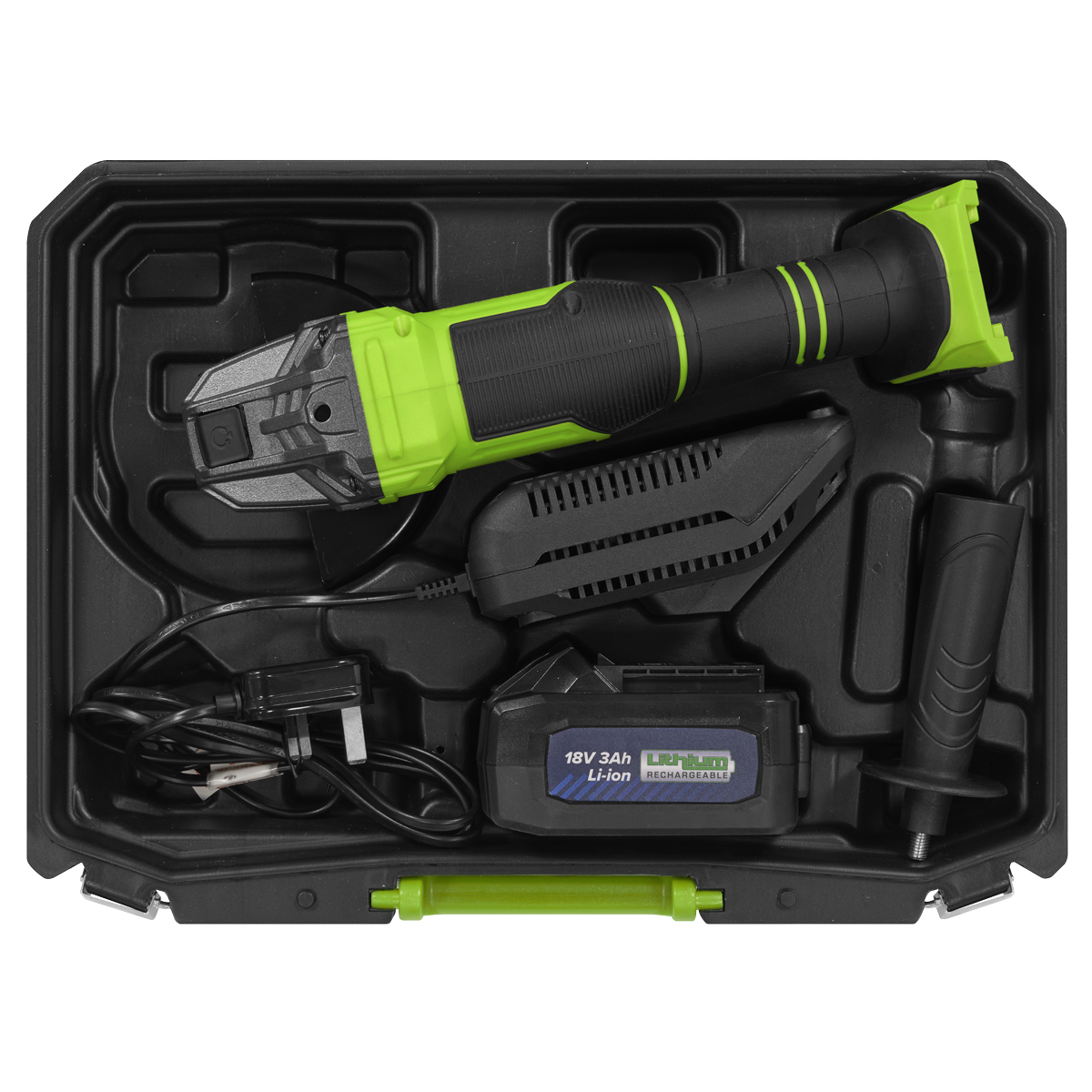 Sealey 115mm Cordless Angle Grinder 18V 3Ah - Green CP401LIHV