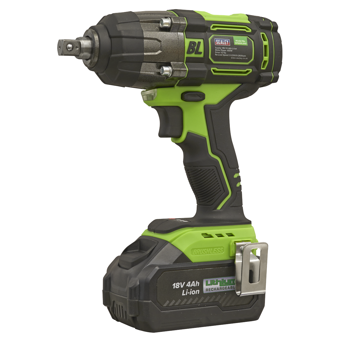 Sealey 1/2"Sq Drive Cordless Brushless Impact Wrench 18V 4Ah CP650LIHV