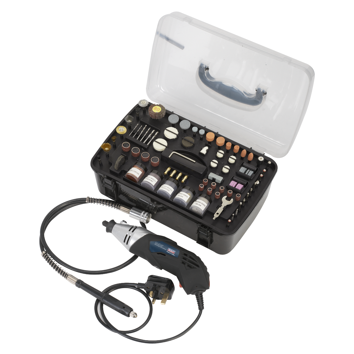 Sealey Multipurpose Rotary Tool & Engraver Kit 230V 219pc E5188