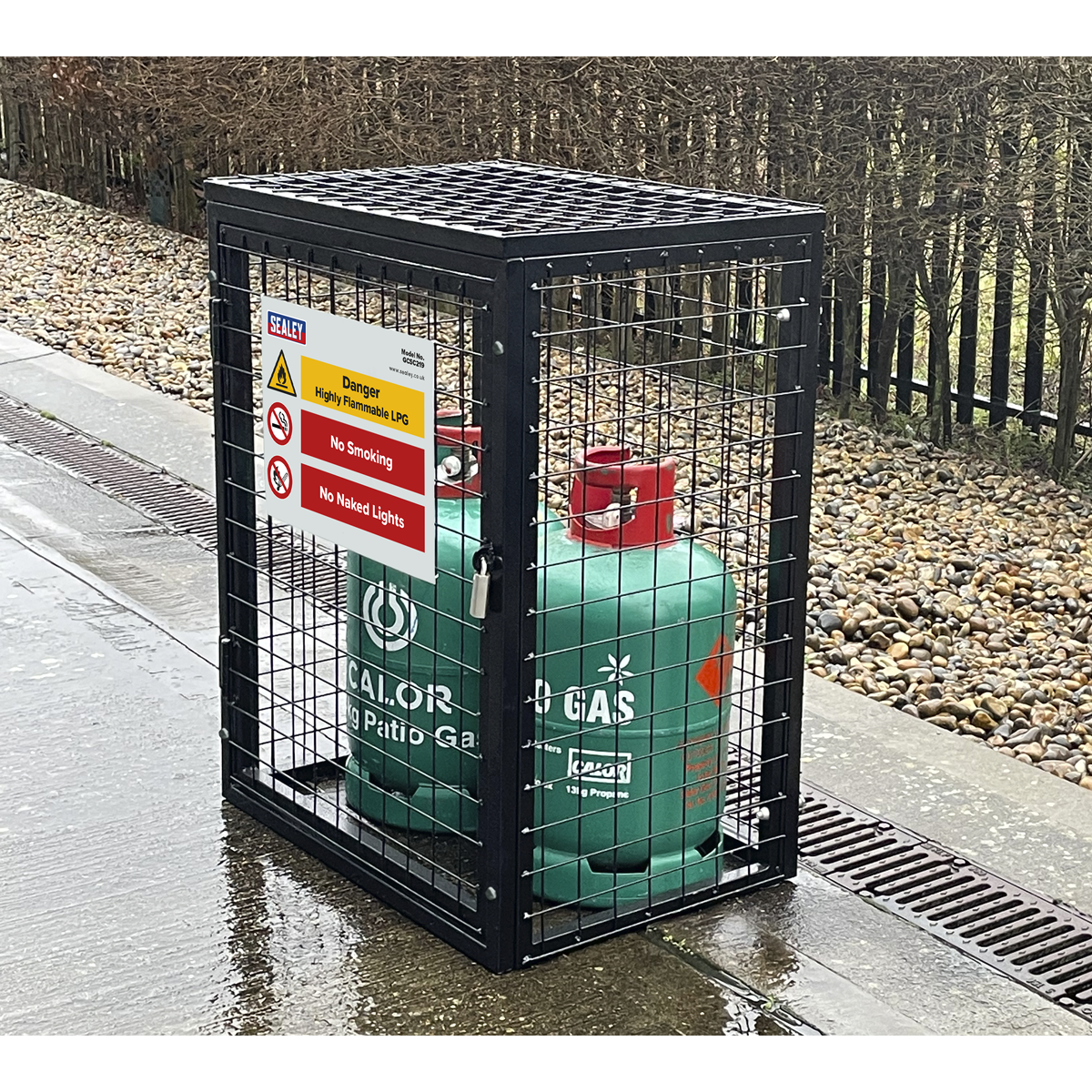 Sealey Gas Cylinder Safety Cage -  2 x 19kg GCSC219