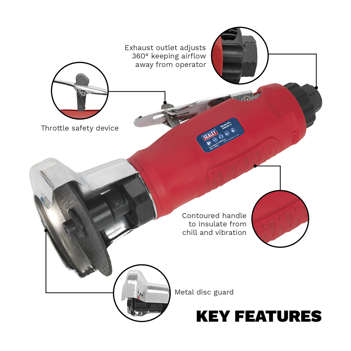 Sealey Generation Air Cut-Off Tool 75mm GSA25