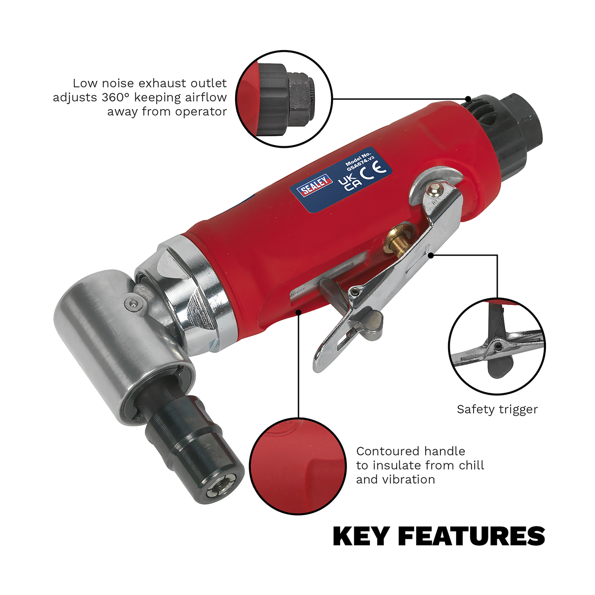Sealey Generation 90° Angle Air Die Grinder GSA674