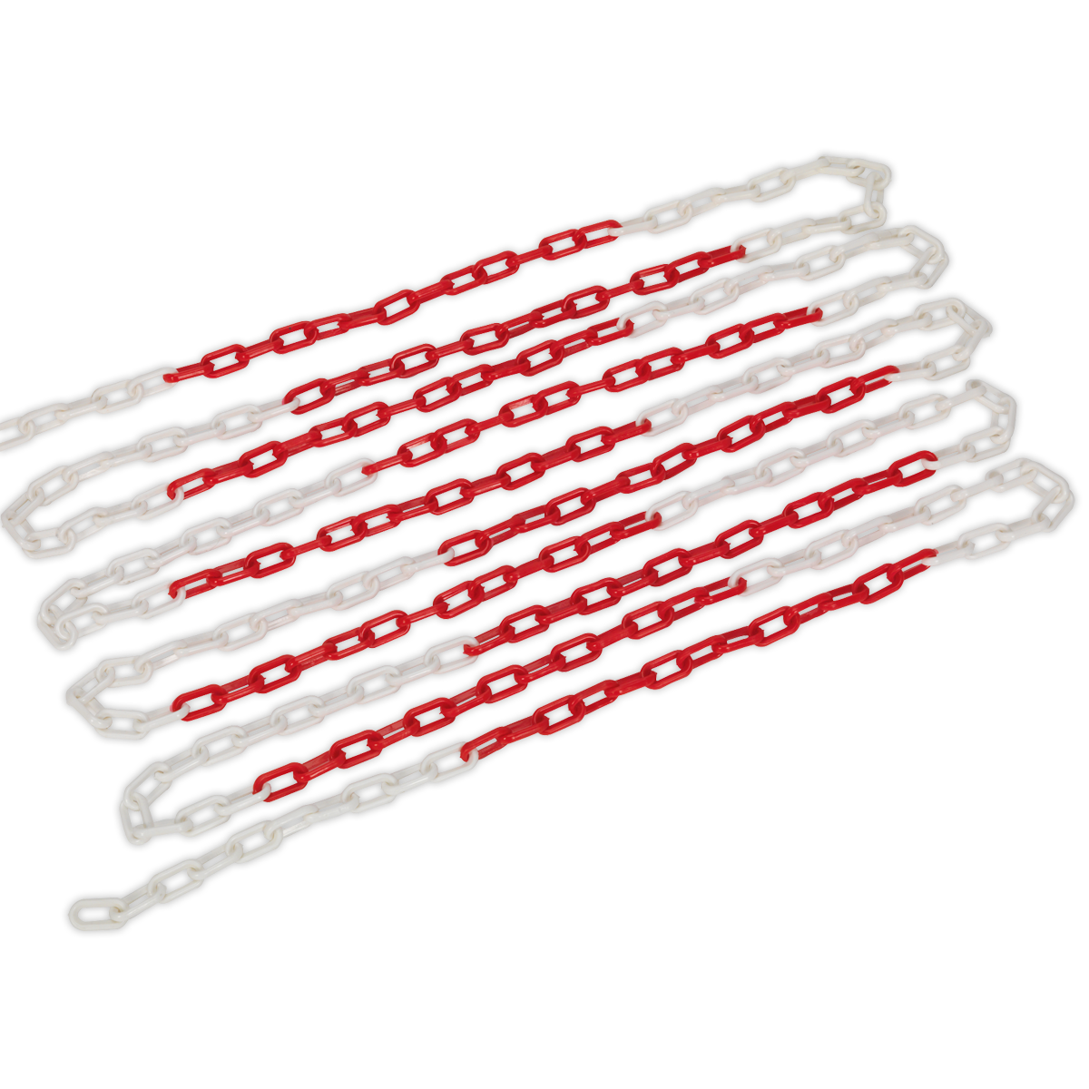 Sealey Plastic Chain 25m x 6mm - Red/White HSC25M