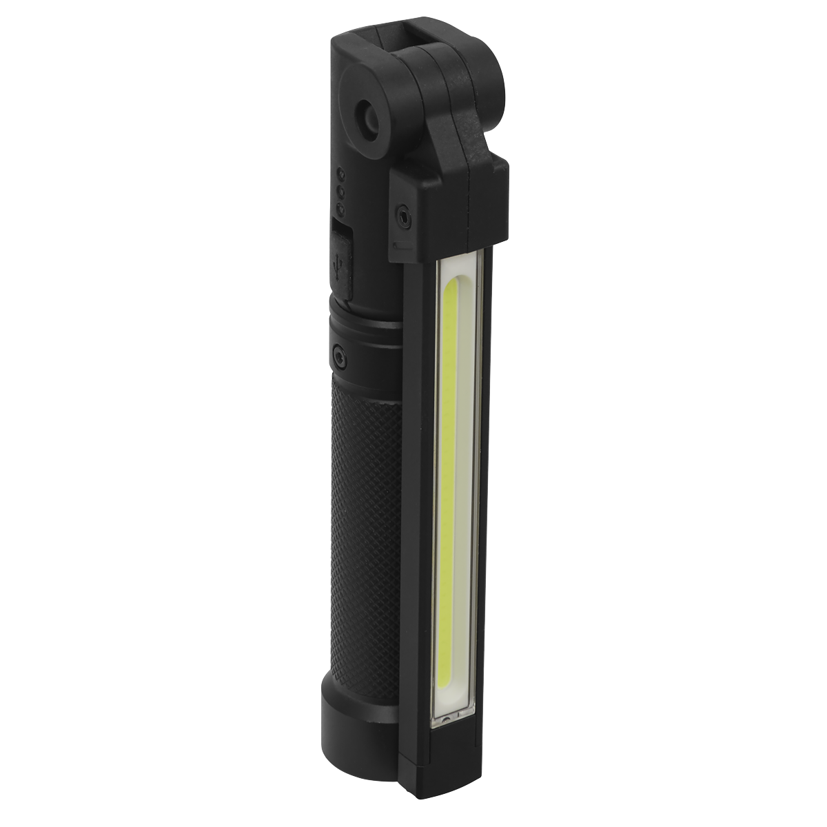 Sealey Rechargeable Aluminium Folding Pocket Light 2 COB & 1 SMD LED LED02G