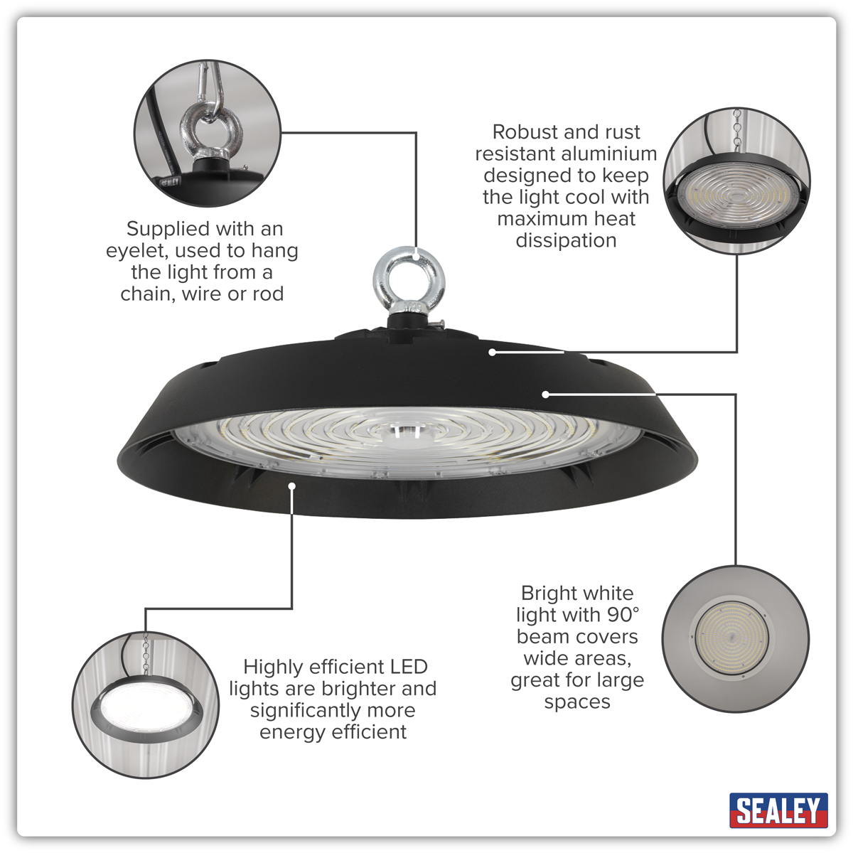 Sealey 200W LED High Bay Light 6000K LED200HB