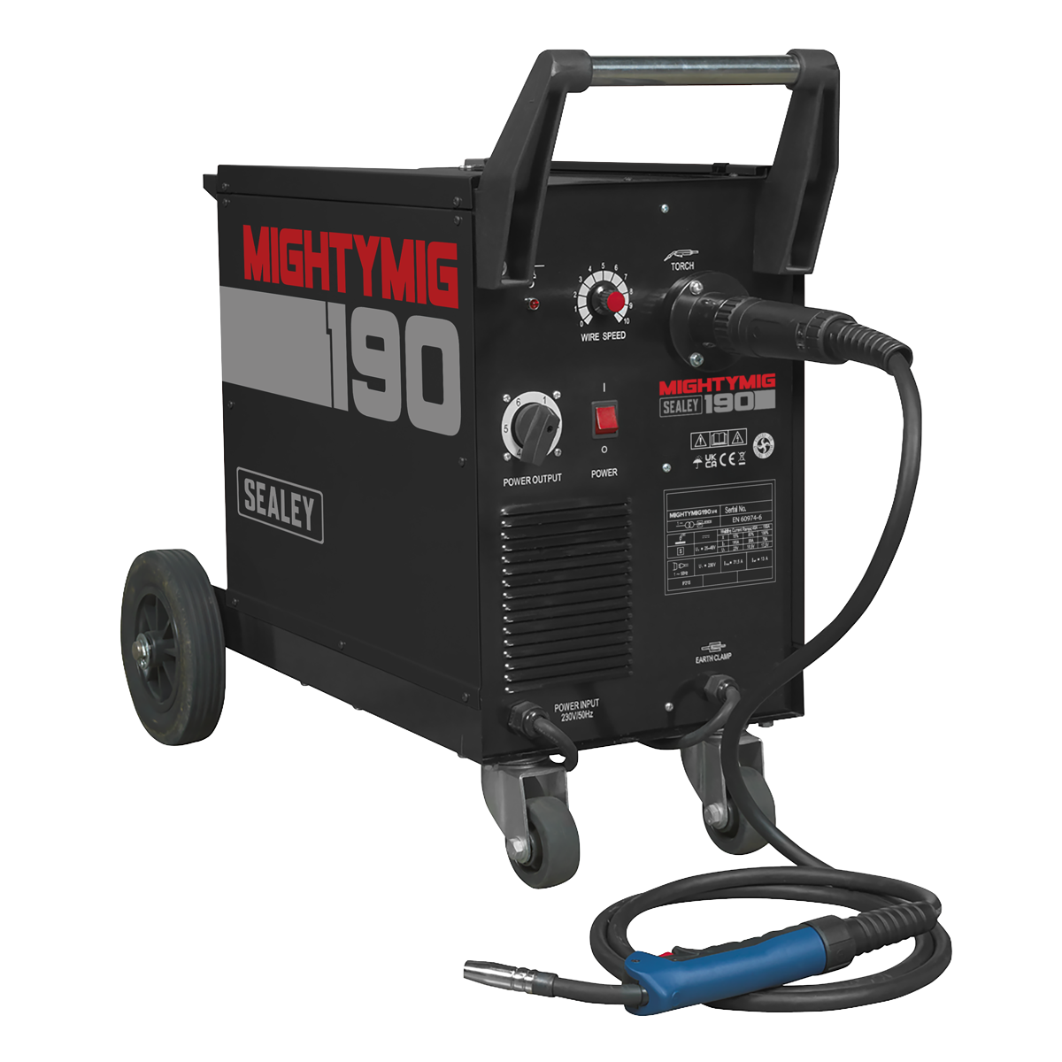 Sealey Professional Gas/Gasless MIG Welder with Euro Torch 190A MIGHTYMIG190