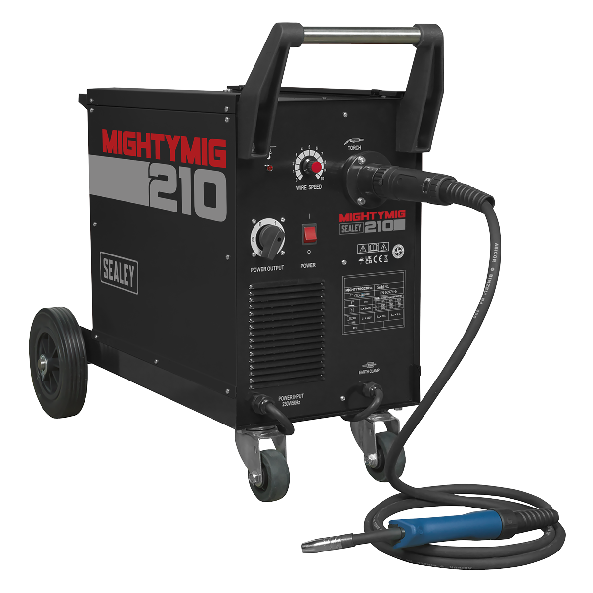 Sealey Professional Gas/Gasless MIG Welder with Euro Torch 210A MIGHTYMIG210