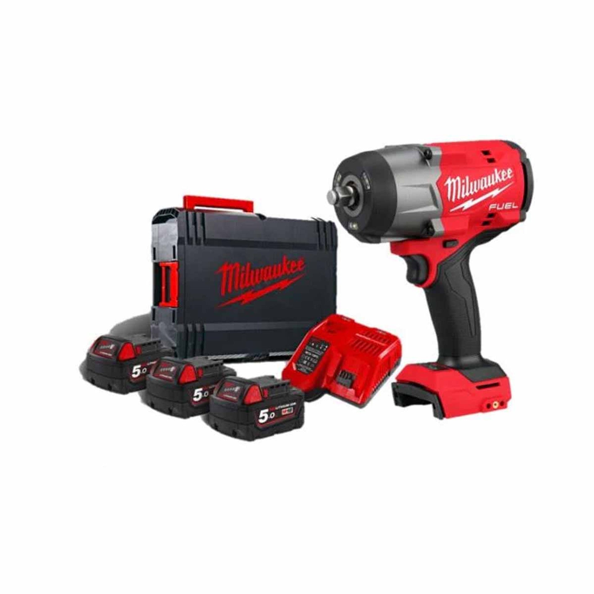 Milwaukee 18V Fuel 1/2" High Torque Impact Wrench with Friction Ring & 3 x 5.0Ah Batteries M18FHIW2F12-503X