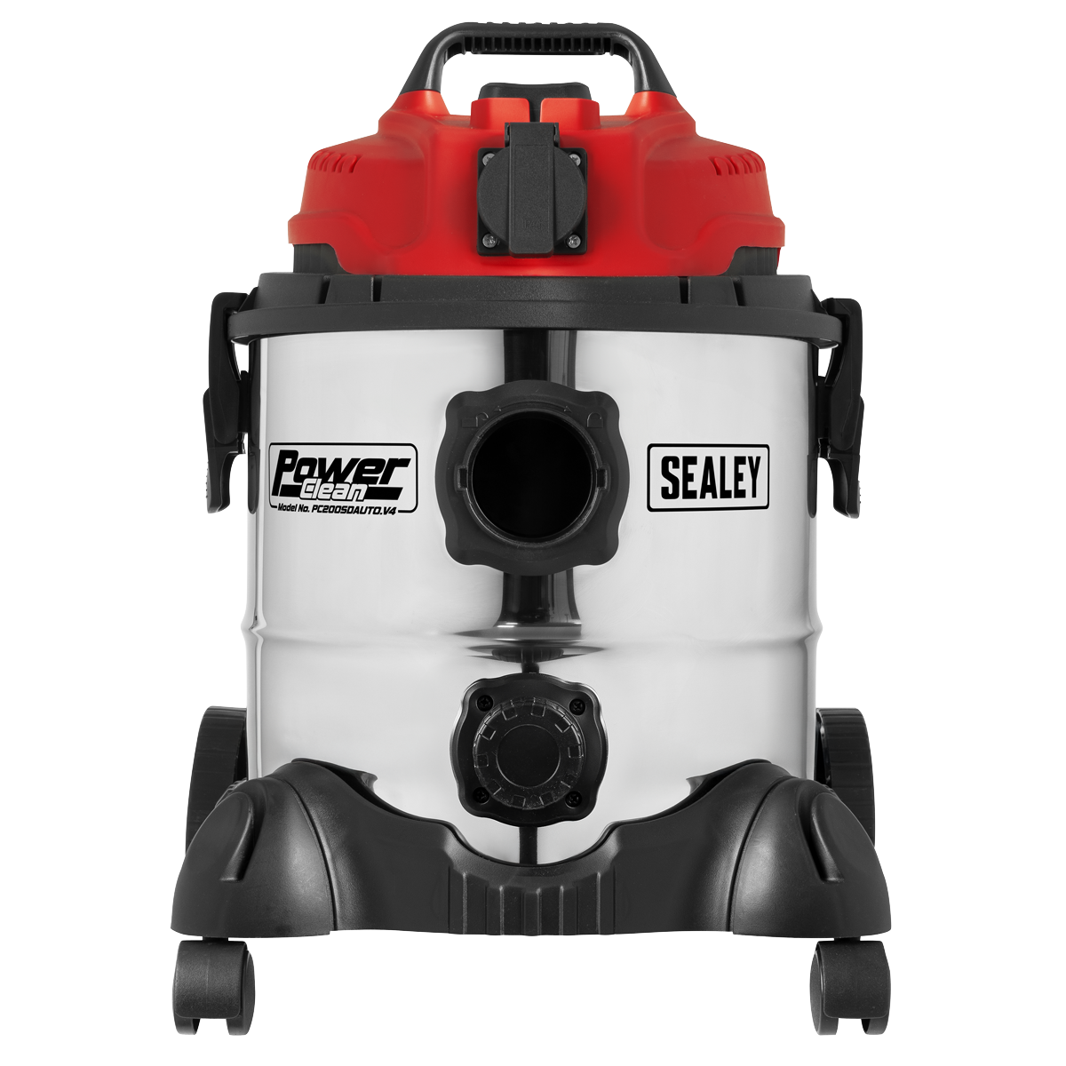 Sealey 20L Industrial Vacuum Cleaner Wet & Dry with Stainless Steel Drum & Auto Start 1400W/230V PC200SDAUTO