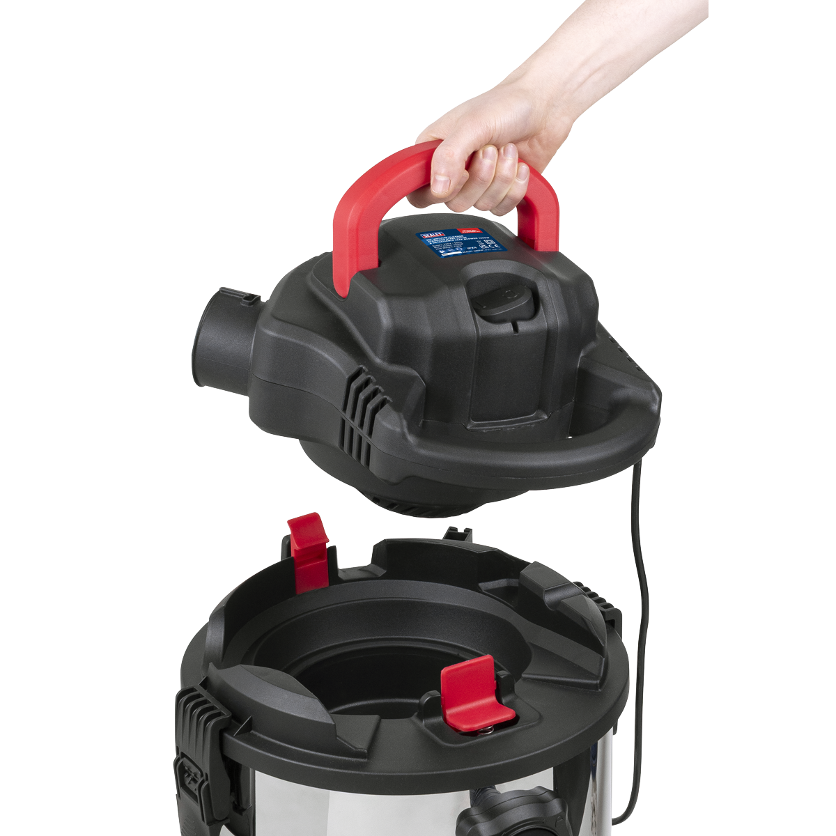 Sealey 30L Vacuum Cleaner Wet & Dry with Stainless Steel Drum & Detachable Leaf Blower 1200W/230V PC300SD