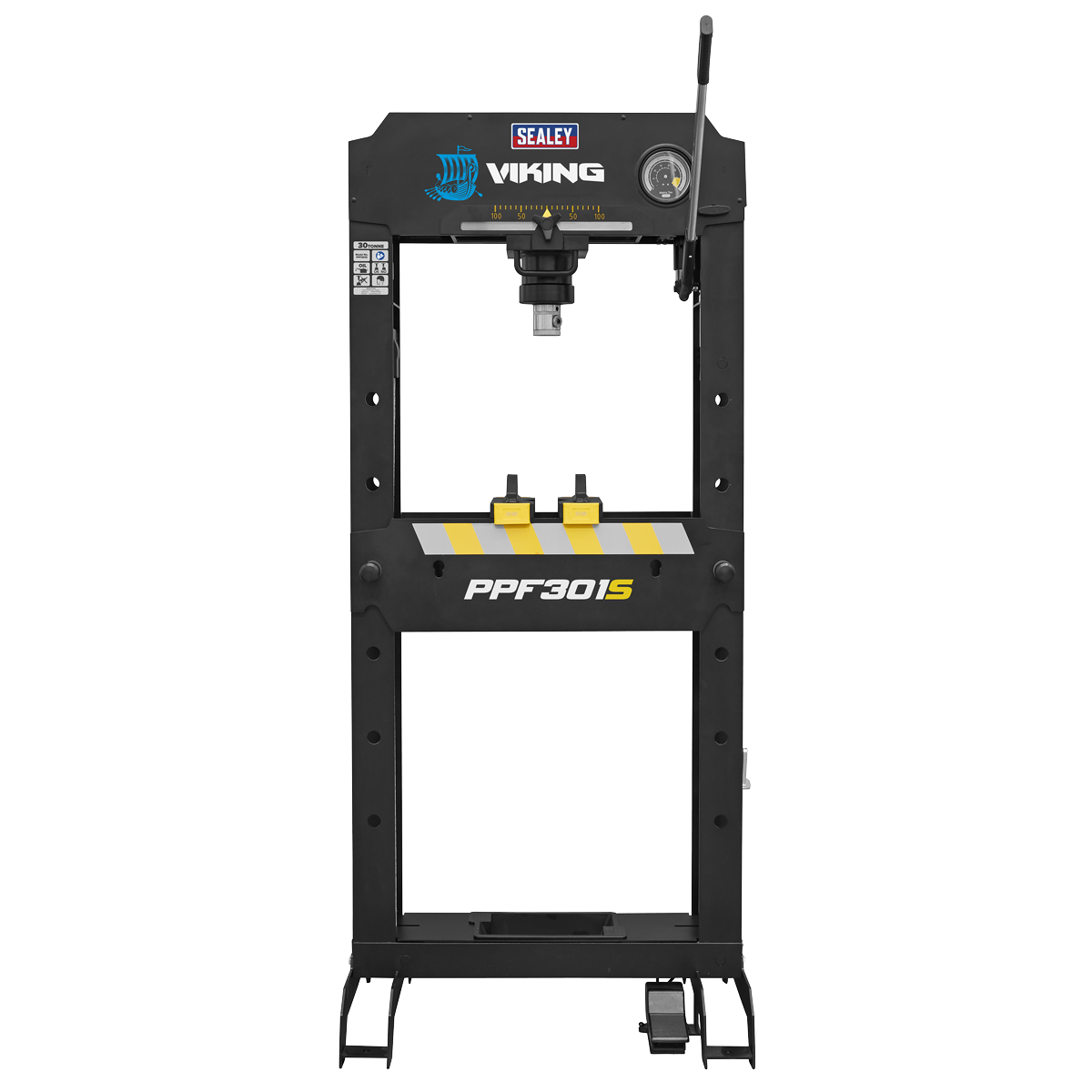 Sealey Viking Floor Type Air/Hydraulic Press with Sliding Ram and Foot Pedal 30 Tonne PPF301S