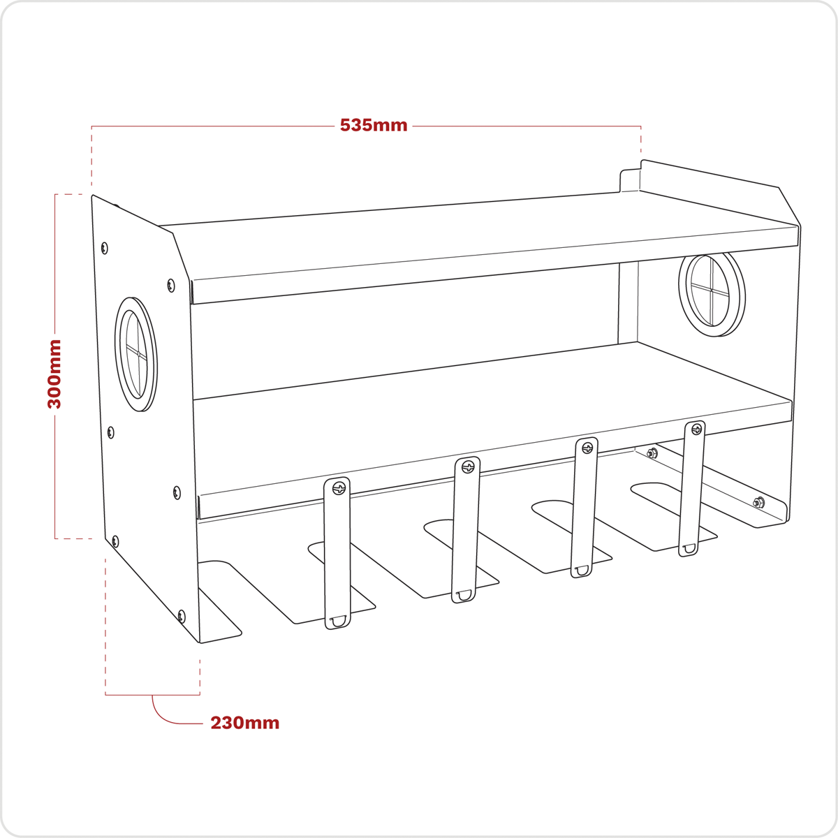 Sealey Power Tool Storage Rack - 5 Bay PTSR5