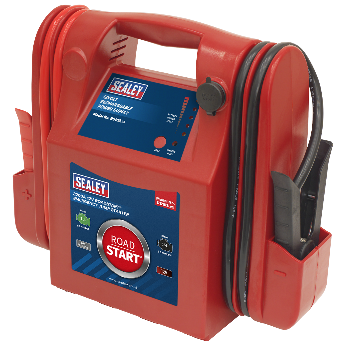 Sealey RoadStart® 12V Emergency Jump Starter 3200 Peak Amps RS103