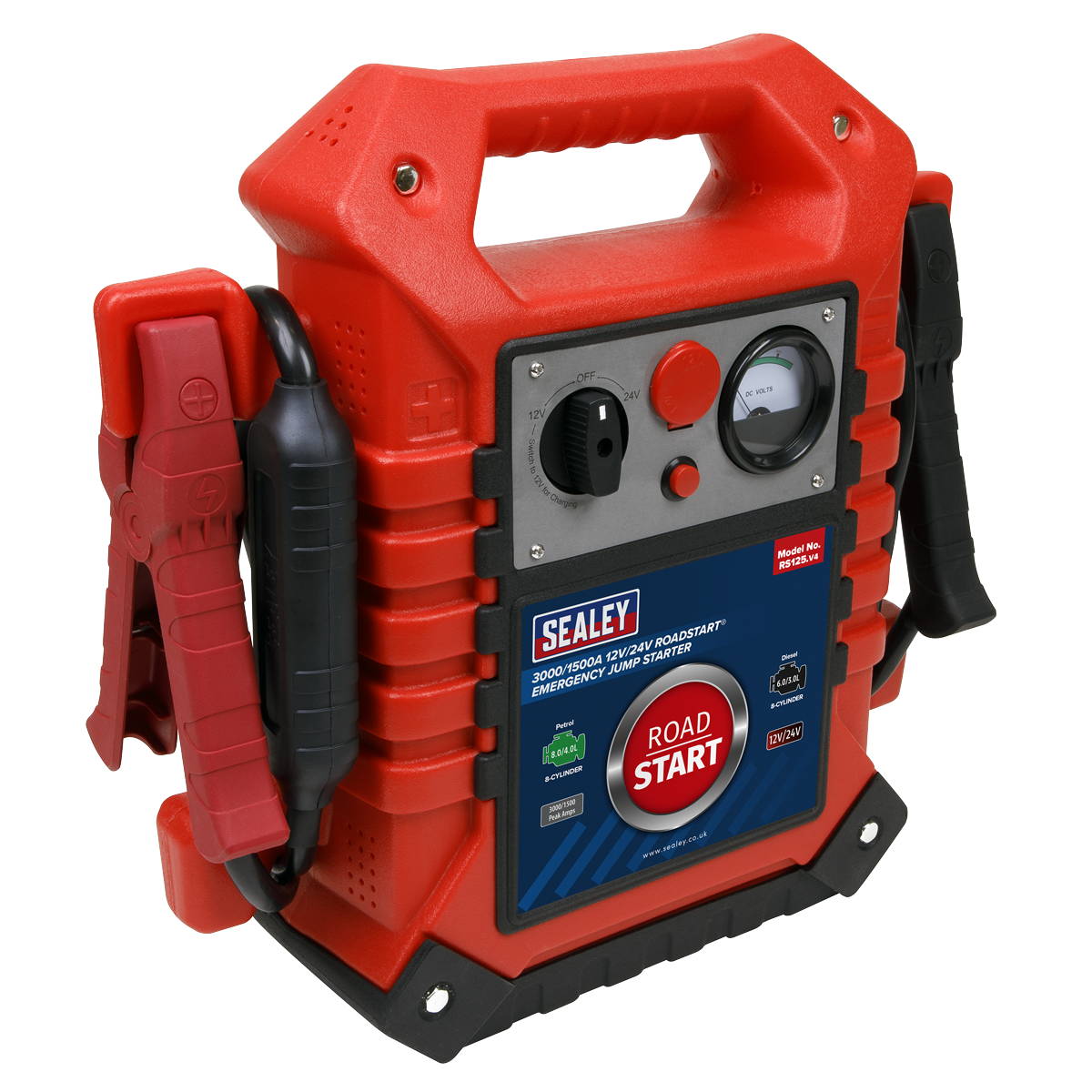 Sealey RoadStart® 12/24V Emergency Jump Starter 3000/1500 Peak Amps RS125