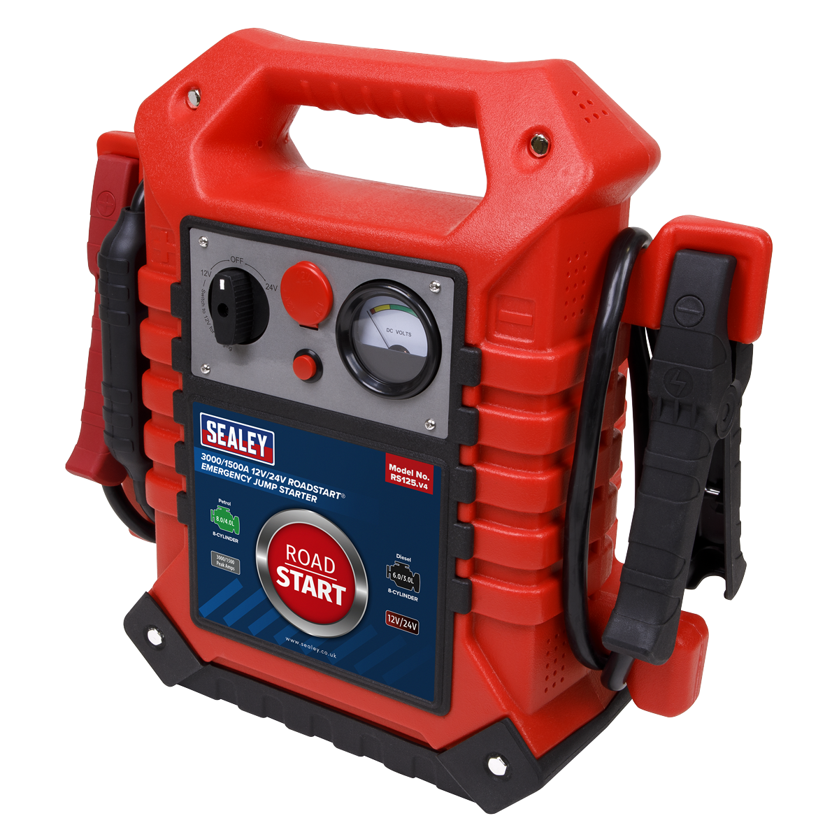 Sealey RoadStart® 12/24V Emergency Jump Starter 3000/1500 Peak Amps RS125