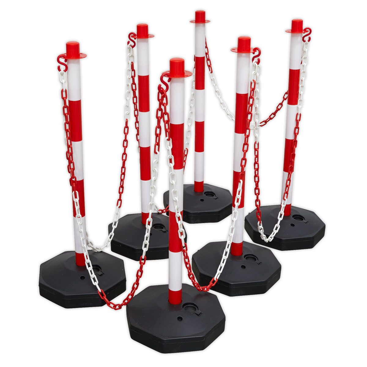 Sealey Post & Chain Kit 25m - Red/White RWSBKIT