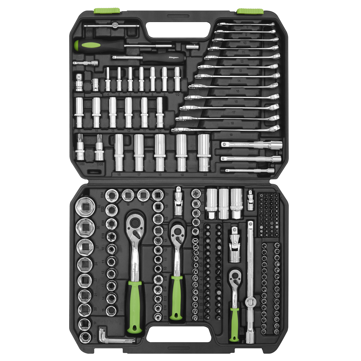 Sealey Siegen Socket Set 1/4", 3/8" & 1/2"Sq Drive 219pc S01212